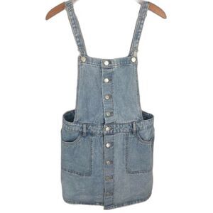 Pacsun Light Wash Denim Jumper Mini Dress Size Medium